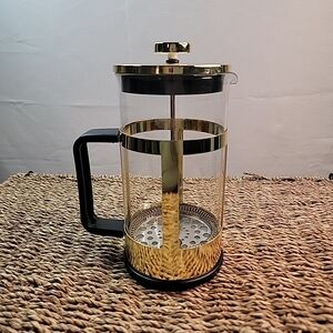 Luxurious Gold and Black French Press Coffee Maker